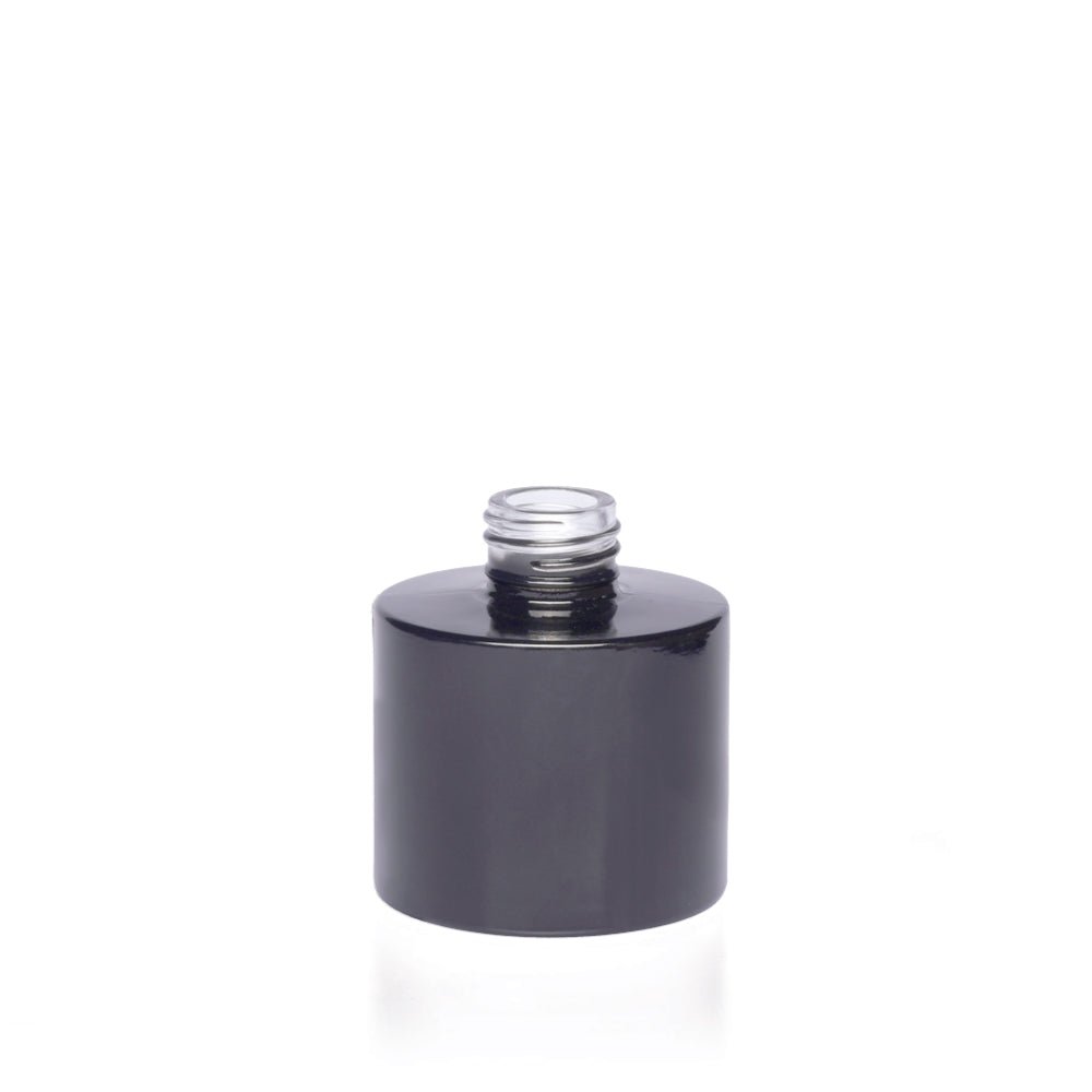 100ml Gloss Black Glass Round Karen Diffuser Bottle - Glass - Diffuser Glass - Coloured Bottles