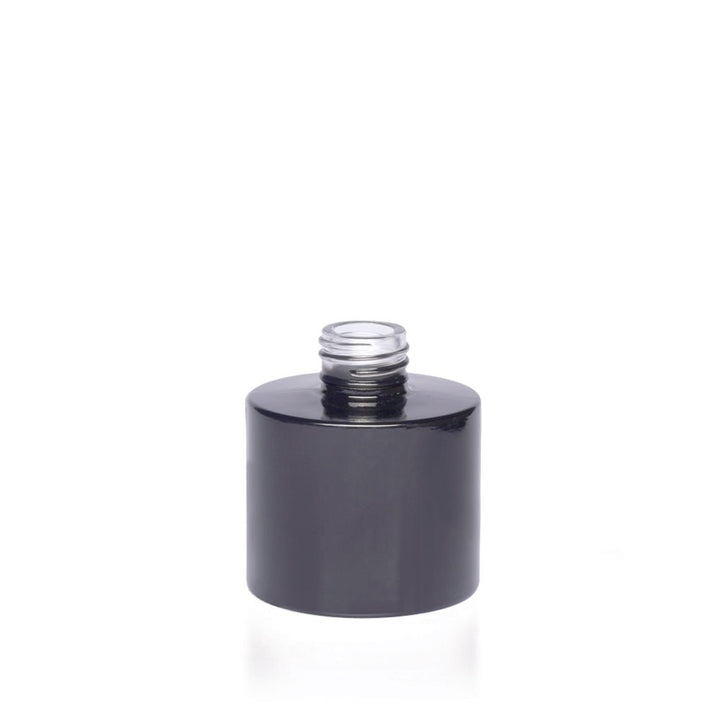 100ml Gloss Black Glass Round Karen Diffuser Bottle - Glass - Diffuser Glass - Coloured Bottles