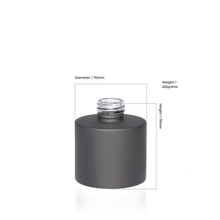 100ml Matt Black Glass Round Karen Diffuser Bottle - Glass - Diffuser Glass - Coloured Bottles