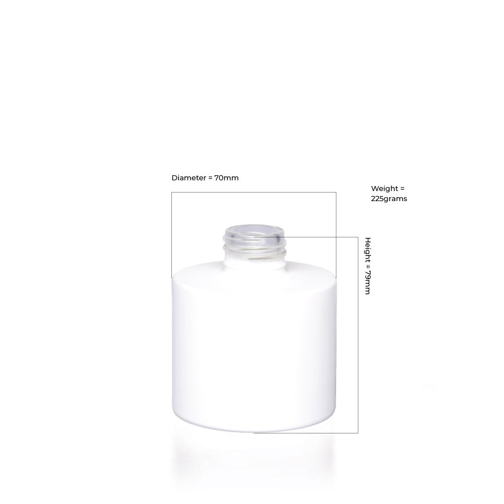 100ml Gloss White Glass Round Karen Diffuser Bottle - Glass - Diffuser Glass - Coloured Bottles