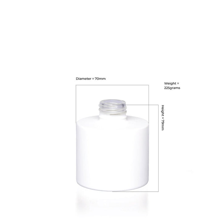 100ml Matt White Glass Round Karen Diffuser Bottle - Glass - Diffuser Glass - Coloured Bottles