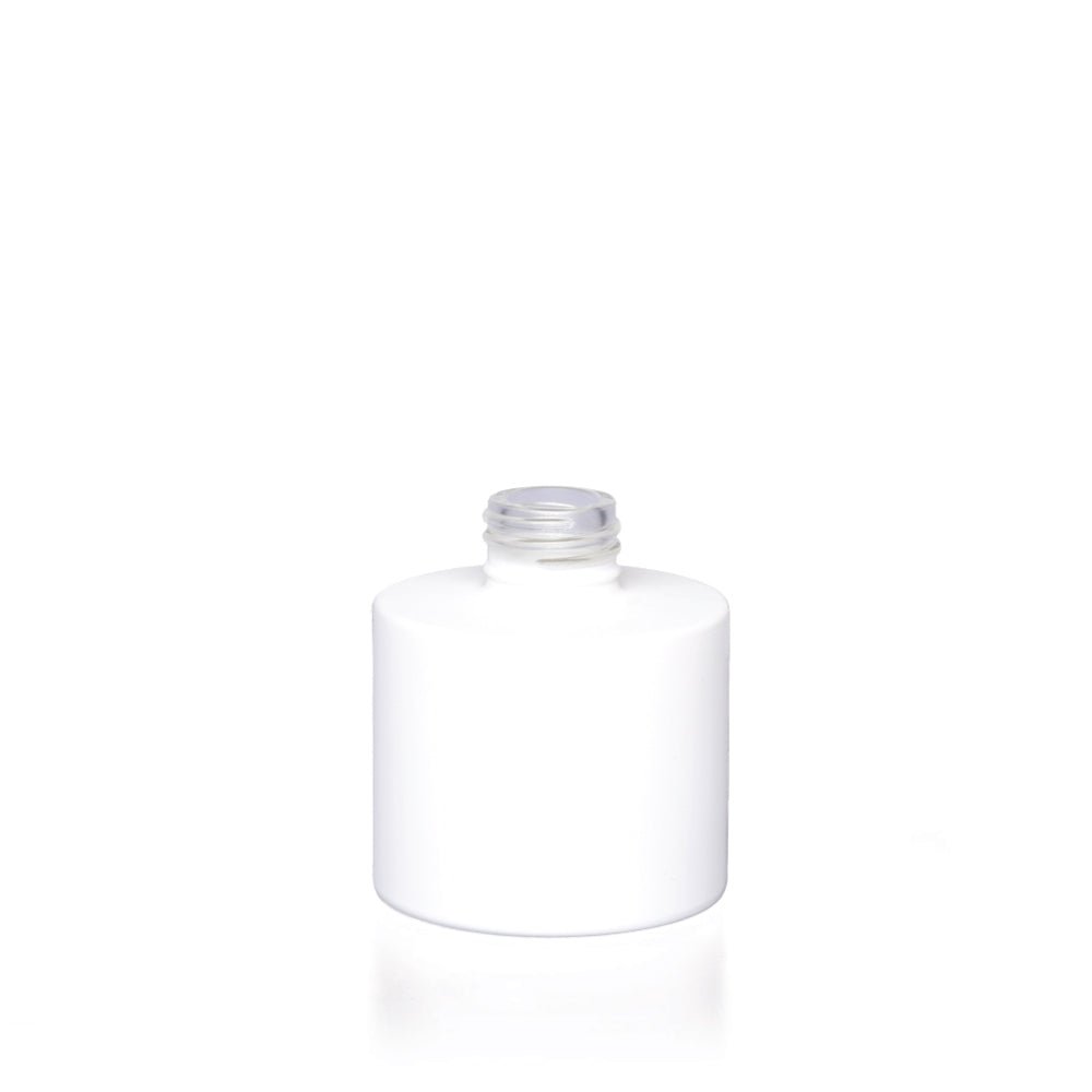 100ml Matt White Glass Round Karen Diffuser Bottle - Glass - Diffuser Glass - Coloured Bottles