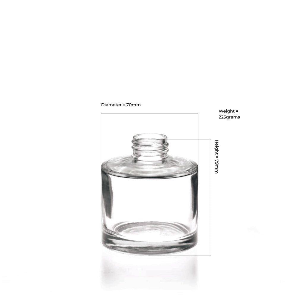 100ml Clear Glass Round Karen Diffuser Bottle - Glass - Diffuser Glass - Coloured Bottles