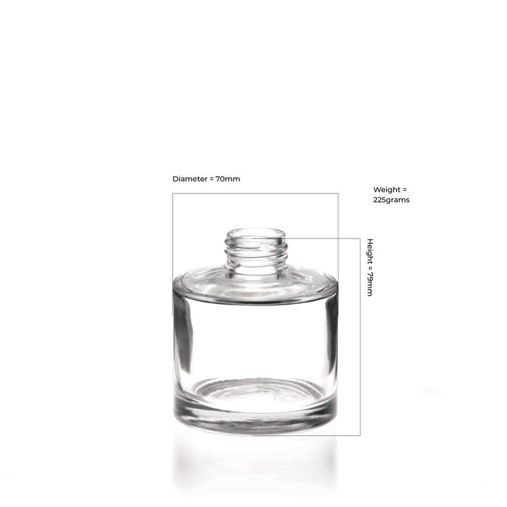 100ml Clear Glass Round Karen Diffuser Bottle - Glass - Diffuser Glass - Coloured Bottles