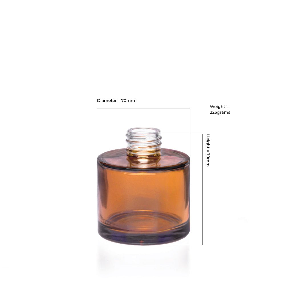 100ml Amber Glass Round Karen Diffuser Bottle - Glass - Diffuser Glass - Coloured Bottles