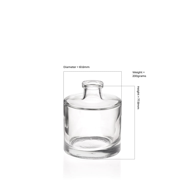 100ml Clear Glass Lia Round Diffuser Bottle (Cork Neck) - Glass - Diffuser Glass - Coloured Bottles