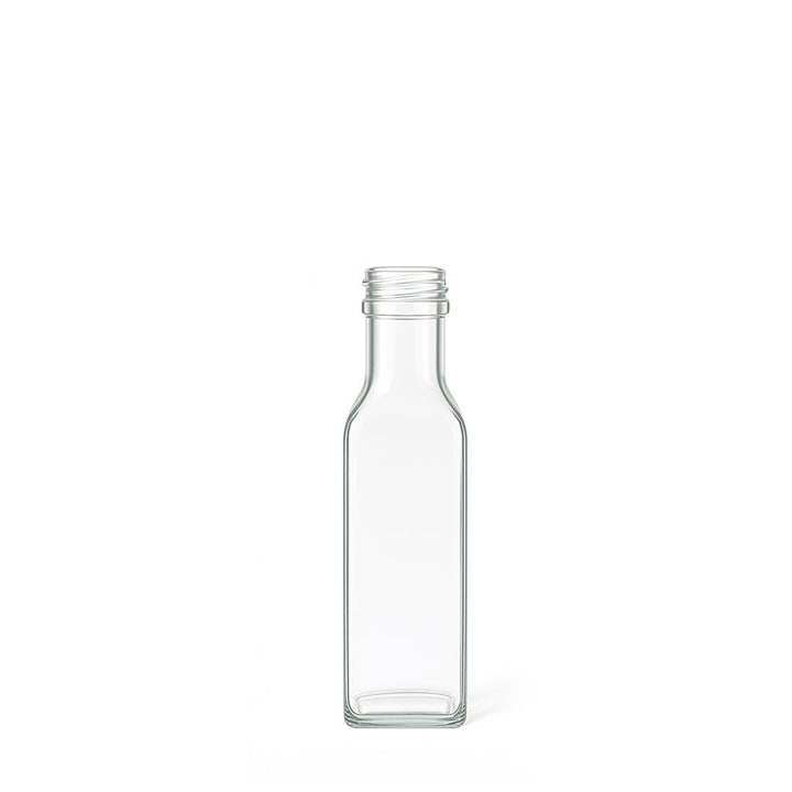 100ml Clear Glass Square Marasca Bottle (31.5mm Neck) - Glass - Food Glass - Coloured Bottles