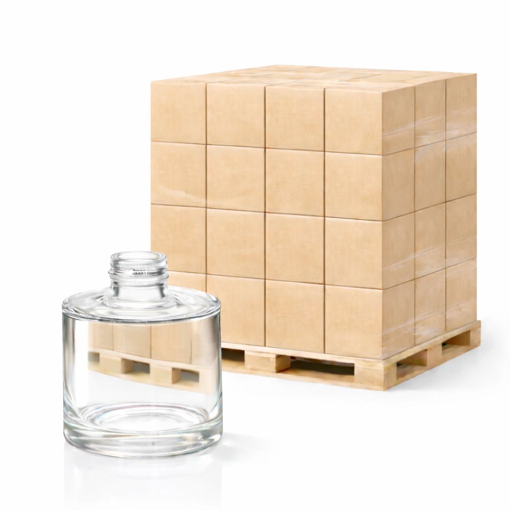 100ml Clear Glass Round Karen Diffuser Bottle Pallet - 2000 units - Glass - Candle Glass - Coloured Bottles