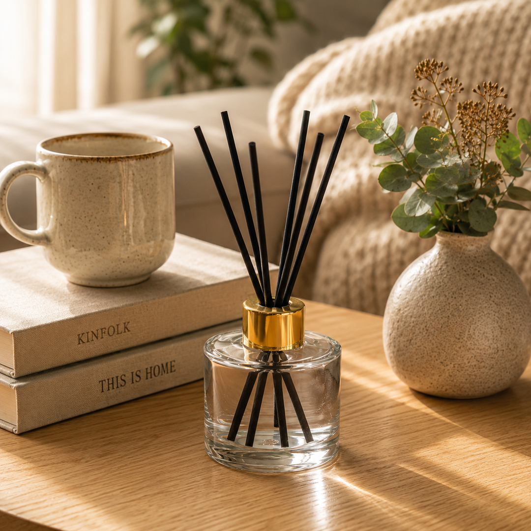 100ml Clear Glass Round Karen Diffuser Bottle - Glass - Diffuser Glass - Coloured Bottles