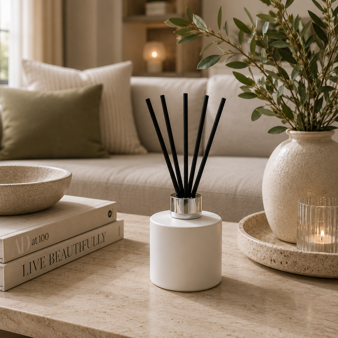 100ml Matt White Glass Round Karen Diffuser Bottle - Glass - Diffuser Glass - Coloured Bottles