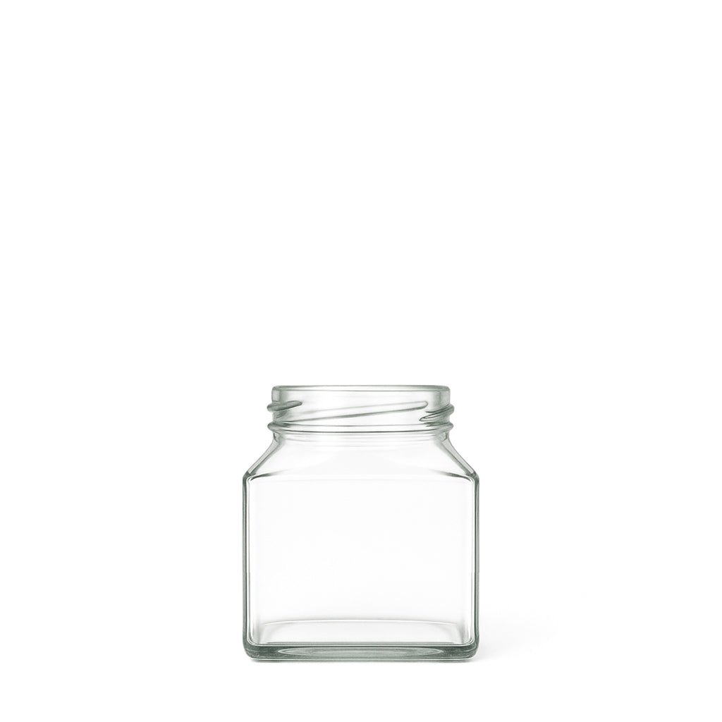 130ml Clear Glass Square Jar - Glass - Food Glass - Coloured Bottles