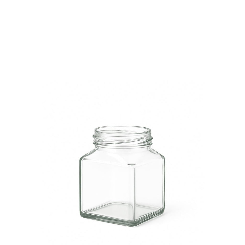 130ml Clear Glass Square Jar - Glass - Food Glass - Coloured Bottles