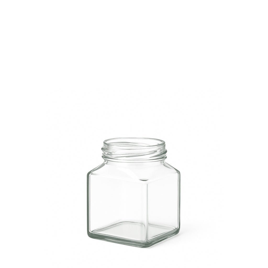 130ml Clear Glass Square Jar - Glass - Food Glass - Coloured Bottles