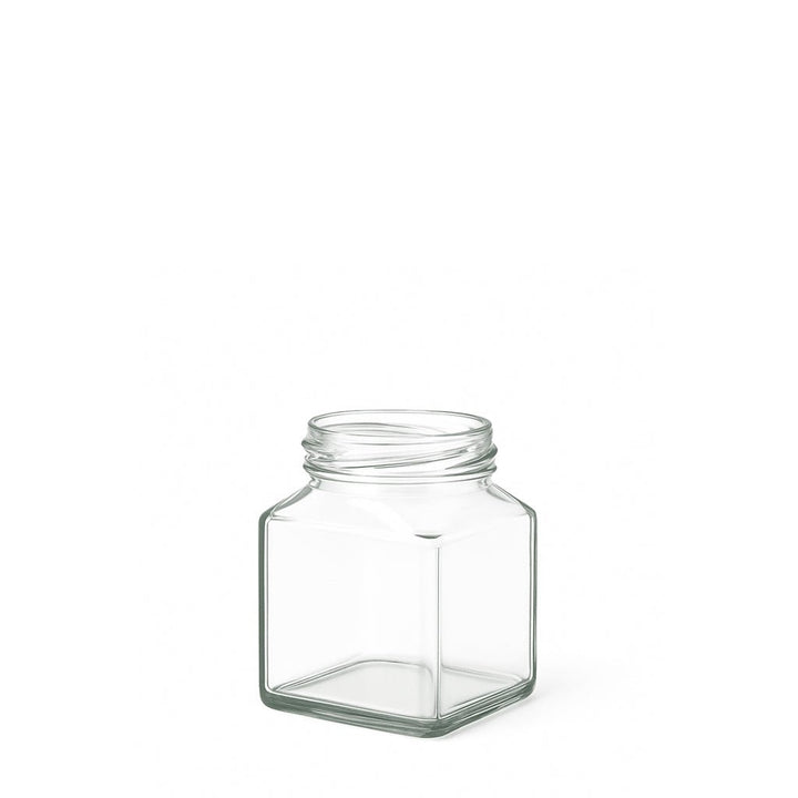 130ml Clear Glass Square Jar - Glass - Food Glass - Coloured Bottles