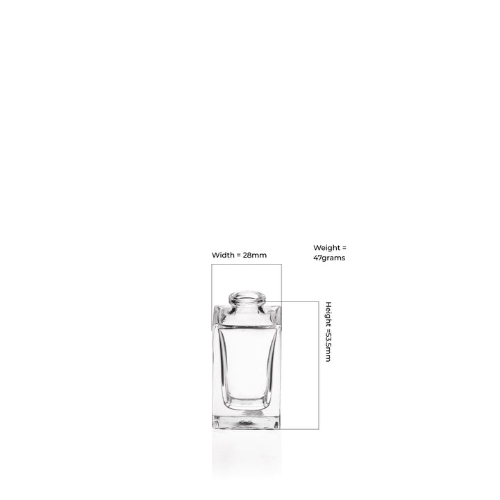 15ml Clear Glass Square Klee Bottle - Glass - Fragrance Glass - Coloured Bottles