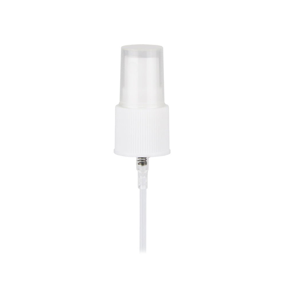 20/415 White Ribbed Body Spray Pump - Pumps - Coloured Bottles