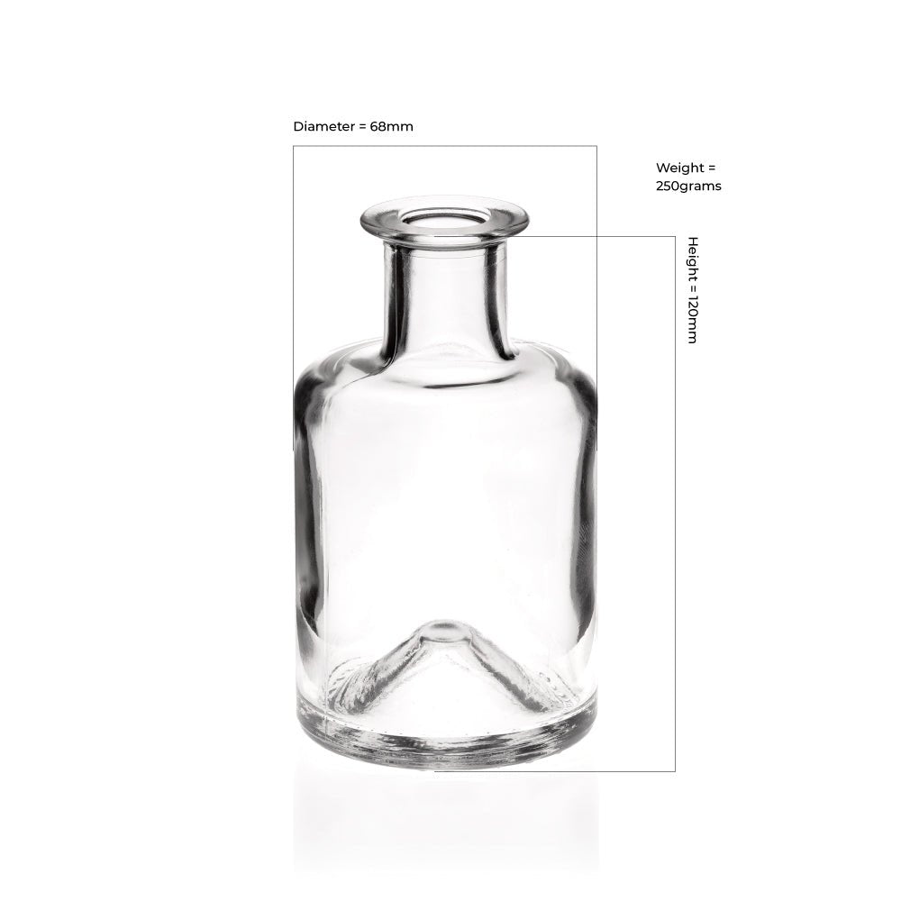 200ml Clear Glass Herbalist Bottle (Cork Neck) - Glass - Food Glass - Coloured Bottles