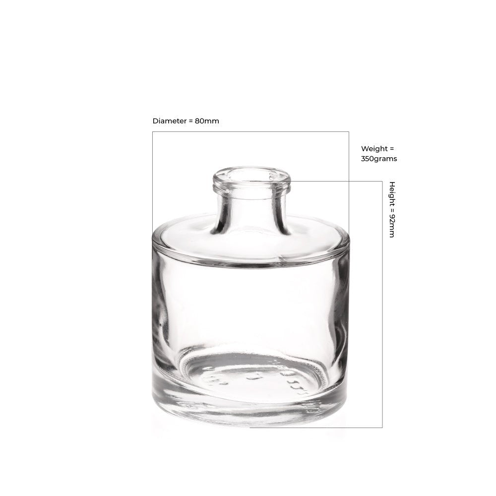 200ml Clear Glass Round Diffuser Bottle (Cork Neck) - Glass - Diffuser Glass - Coloured Bottles