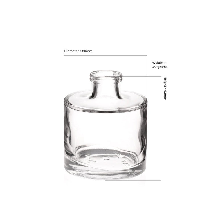 200ml Clear Glass Round Diffuser Bottle (Cork Neck) - Glass - Diffuser Glass - Coloured Bottles