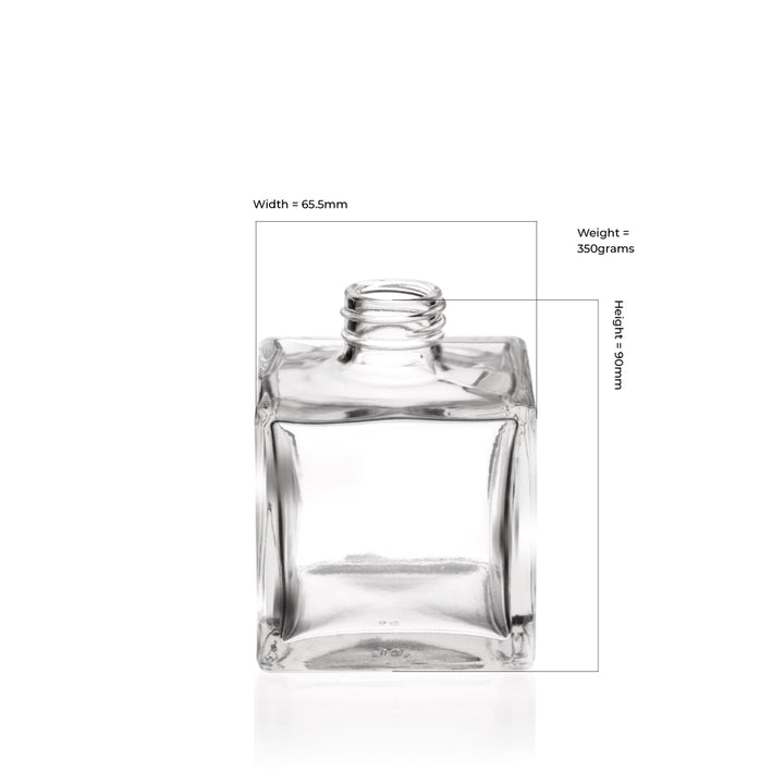 200ml Clear Glass Paradis Square Diffuser Bottle (Screw Neck) - Glass - Diffuser Glass - Coloured Bottles