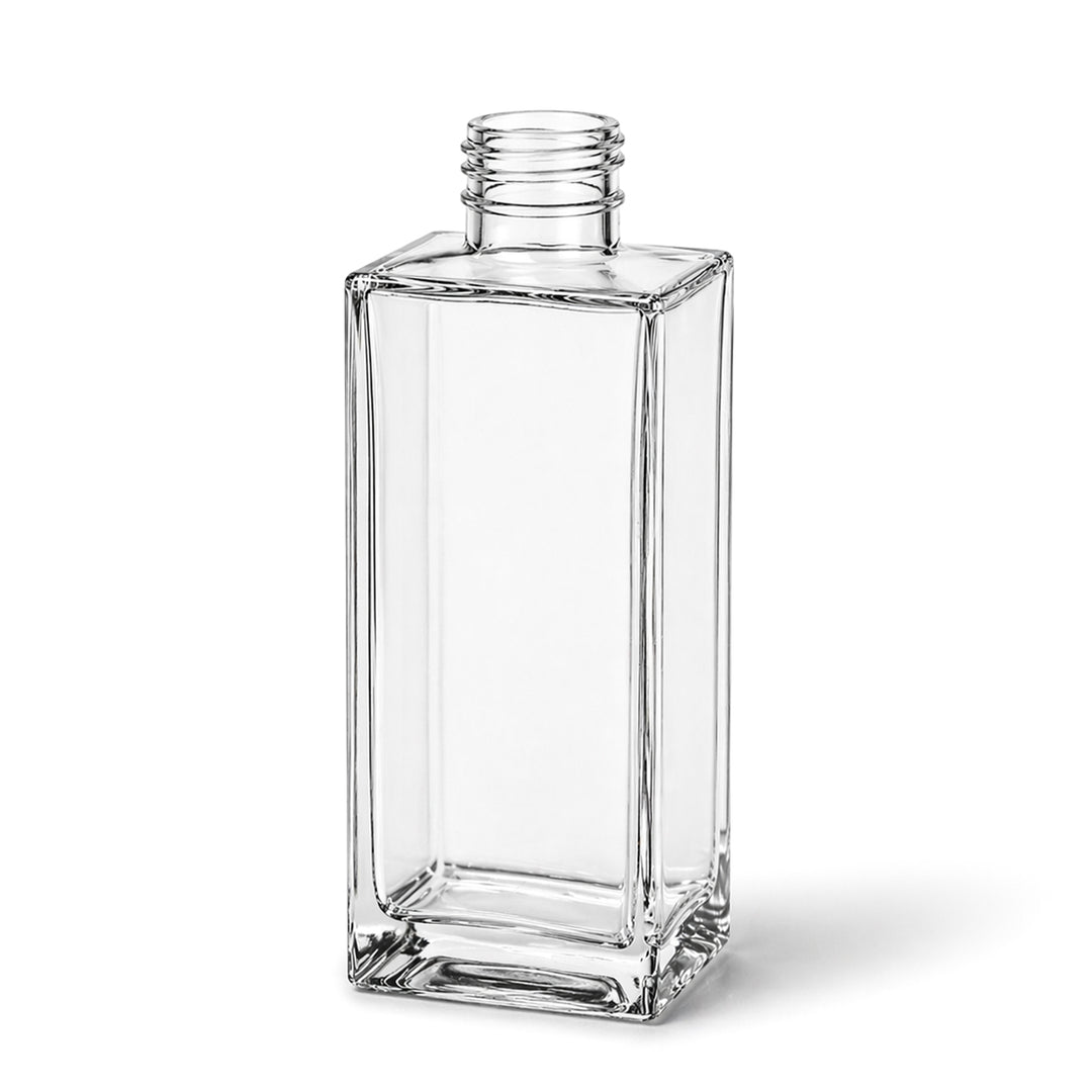 200ml Clear Glass Tall Square Clayton Bottle - Glass - Cosmetic Glass - Coloured Bottles