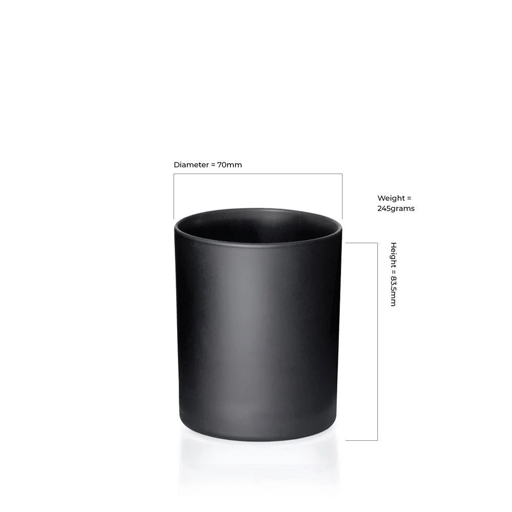 20cl Matt Black Karen Candle Glass - Glass - Candle Glass - Coloured Bottles