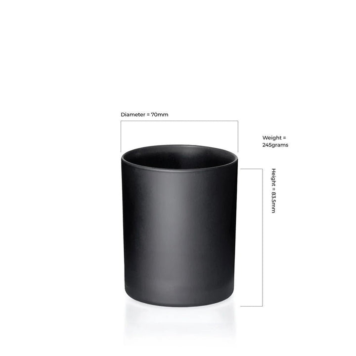 20cl Matt Black Karen Candle Glass - Glass - Candle Glass - Coloured Bottles