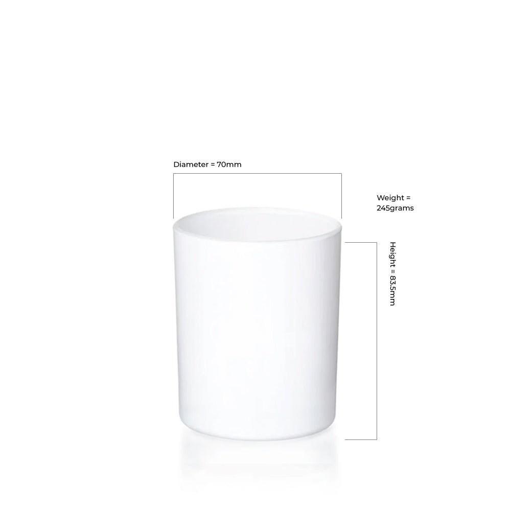 20cl Matt White Karen Candle Glass - Glass - Candle Glass - Coloured Bottles