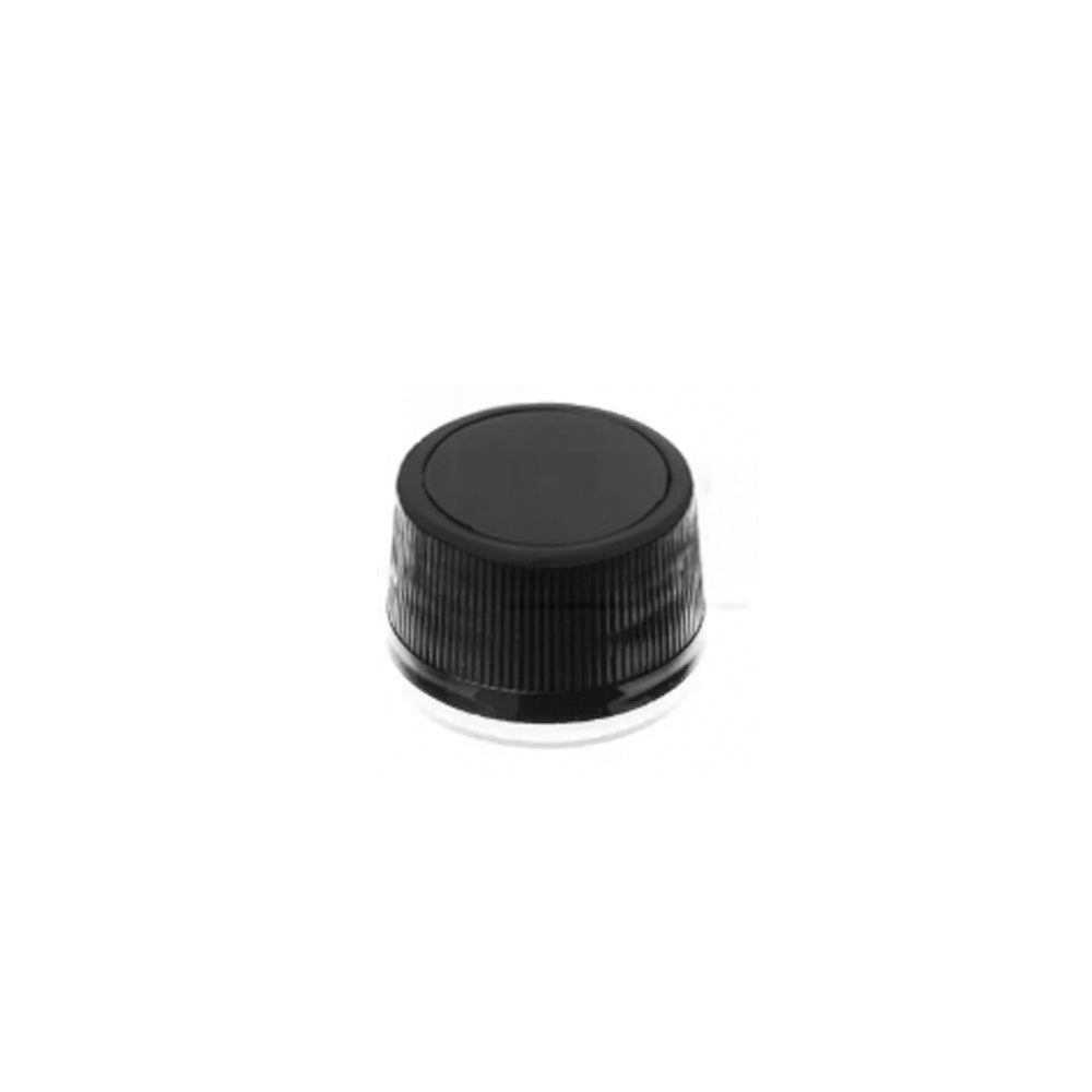 24mm Plastic Black Cap + Clear Tamper - Caps - Food Caps - Coloured Bottles