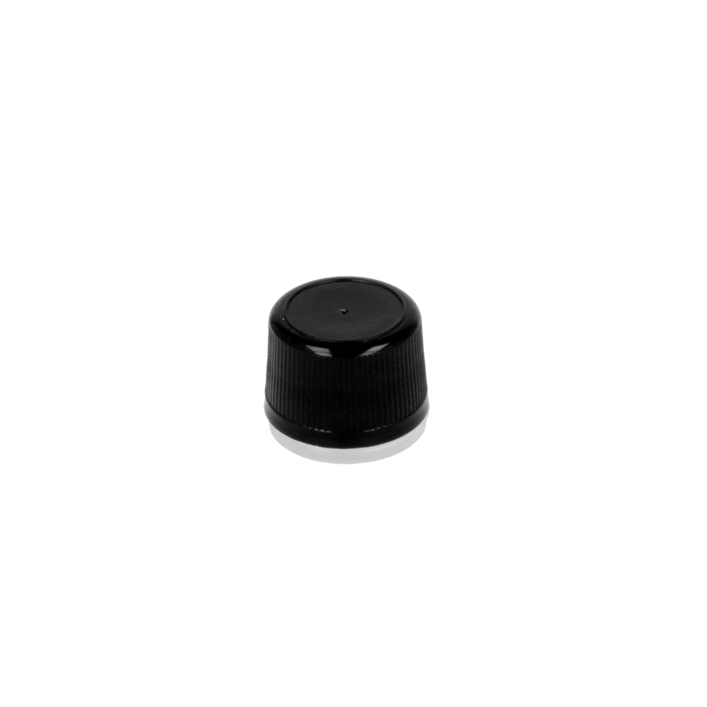 18mm Black Plastic Tamper Evident Screw Cap - Caps - Food Caps - Coloured Bottles