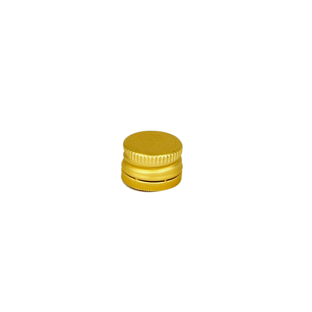 18mm Gold Aluminium Cap T/E - Caps - Food Caps - Coloured Bottles