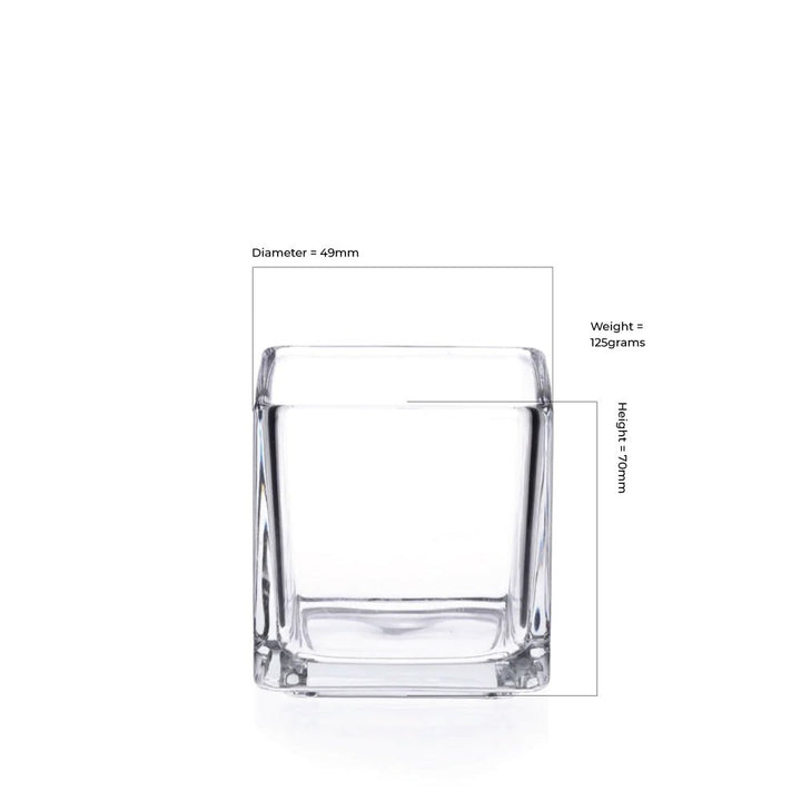 25cl Clear Square Candle Glass - Glass - Candle Glass - Coloured Bottles