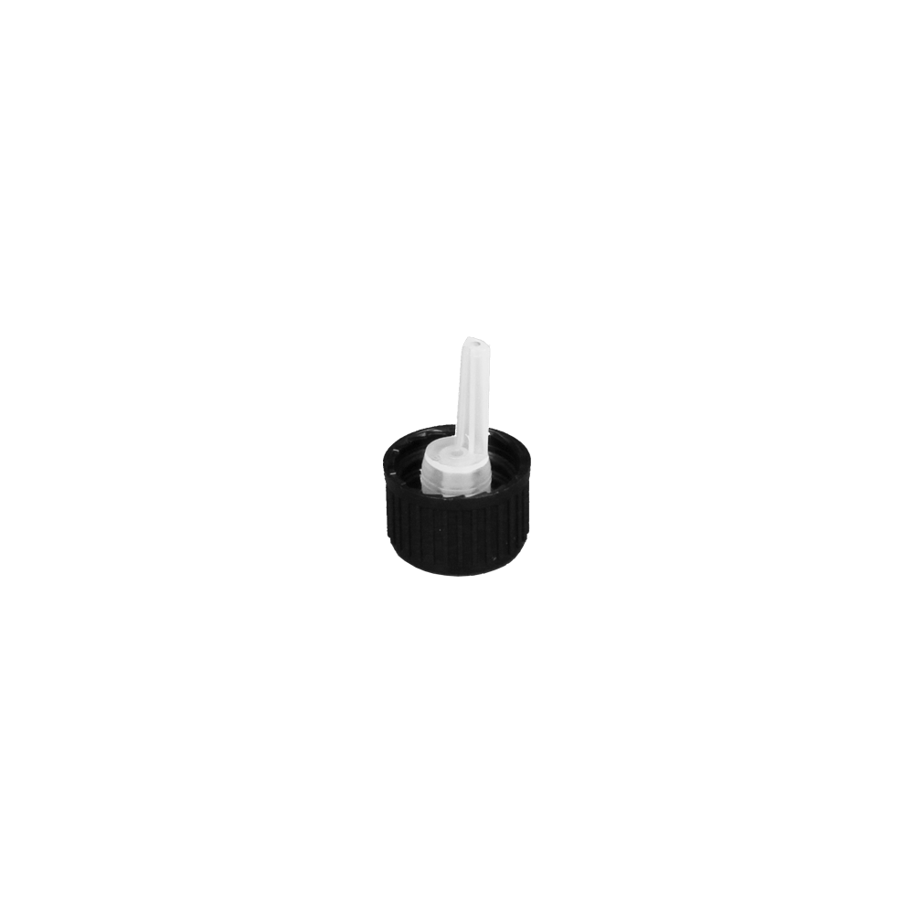 GL18 0.7mm Black Dripper Cap - Caps - Dropper Caps - Coloured Bottles