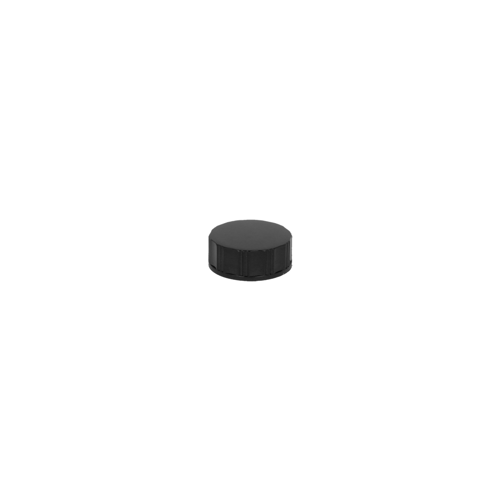 28R3 Black Polycone Lid - Caps - Dropper Caps - Coloured Bottles