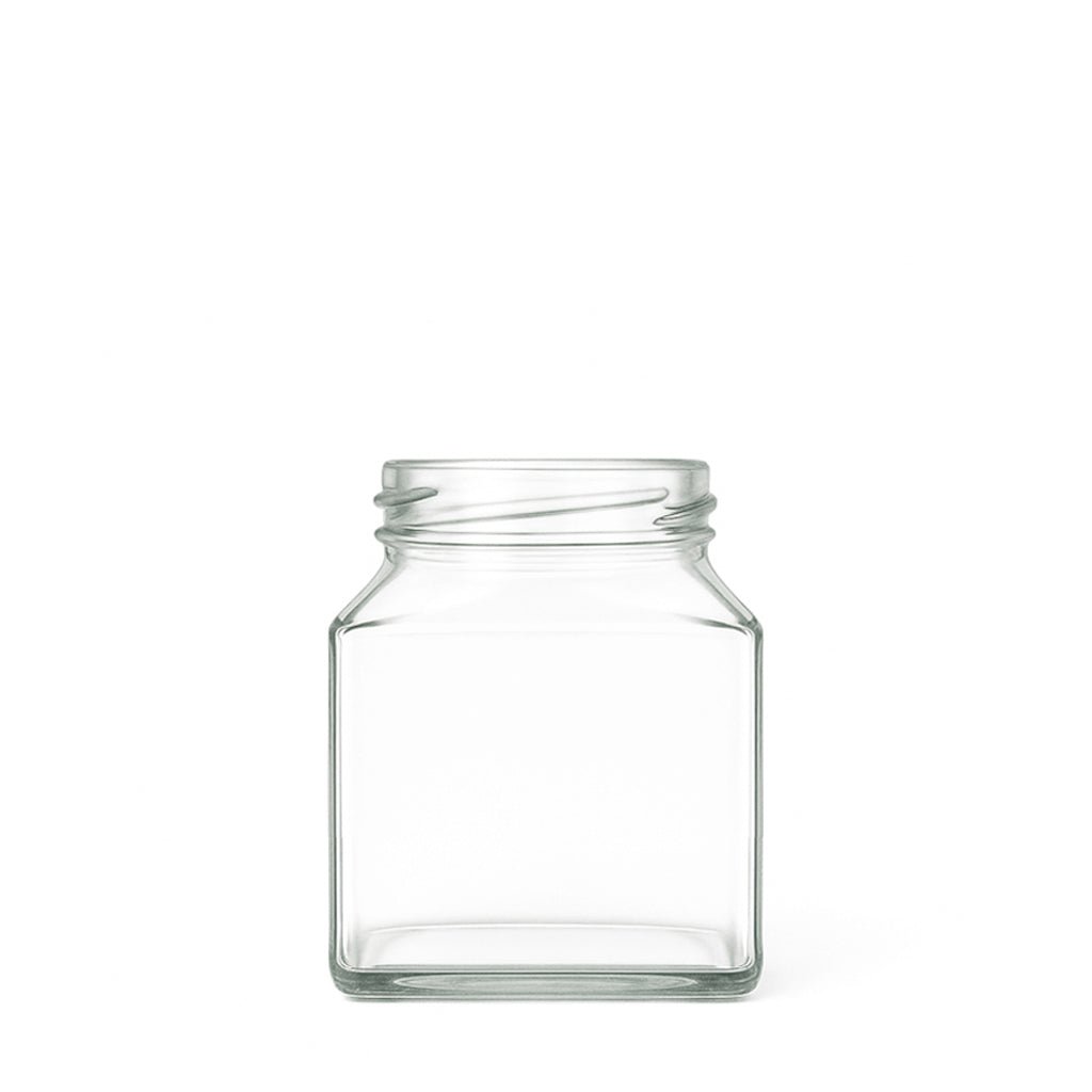 270ml Clear Glass Square Jar - Glass - Food Glass - Coloured Bottles