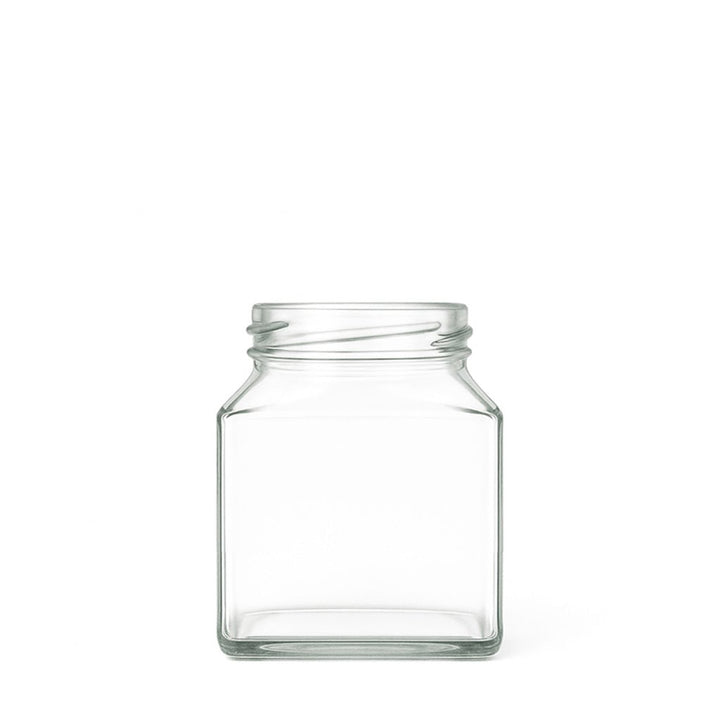 270ml Clear Glass Square Jar - Glass - Food Glass - Coloured Bottles