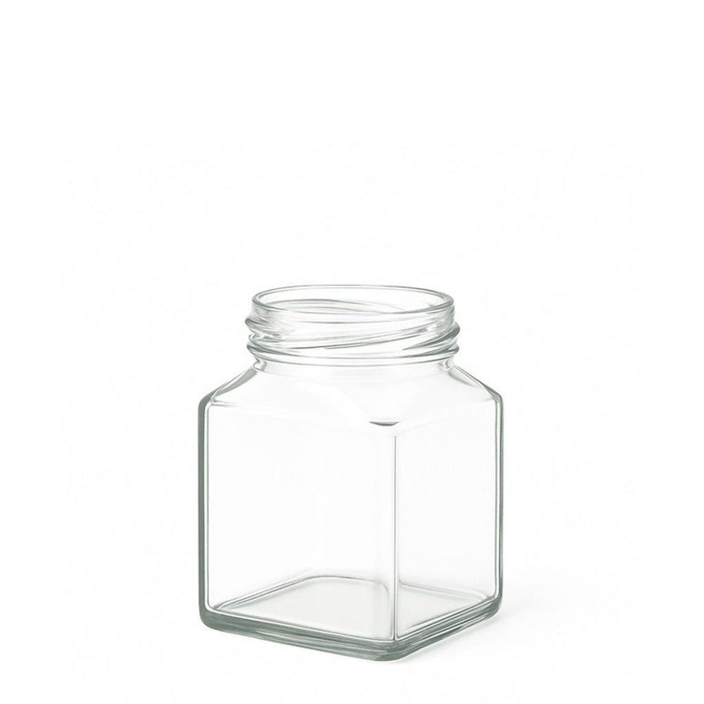270ml Clear Glass Square Jar - Glass - Food Glass - Coloured Bottles