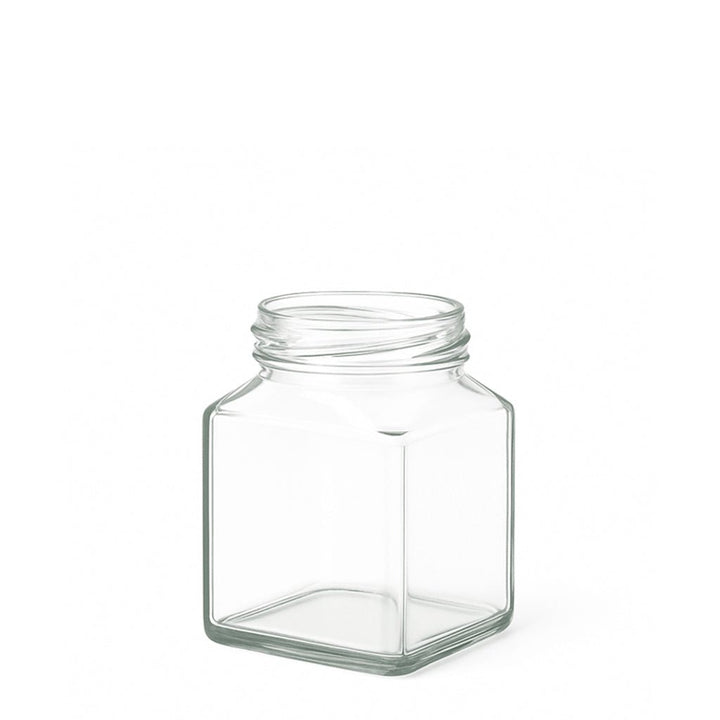 270ml Clear Glass Square Jar - Glass - Food Glass - Coloured Bottles