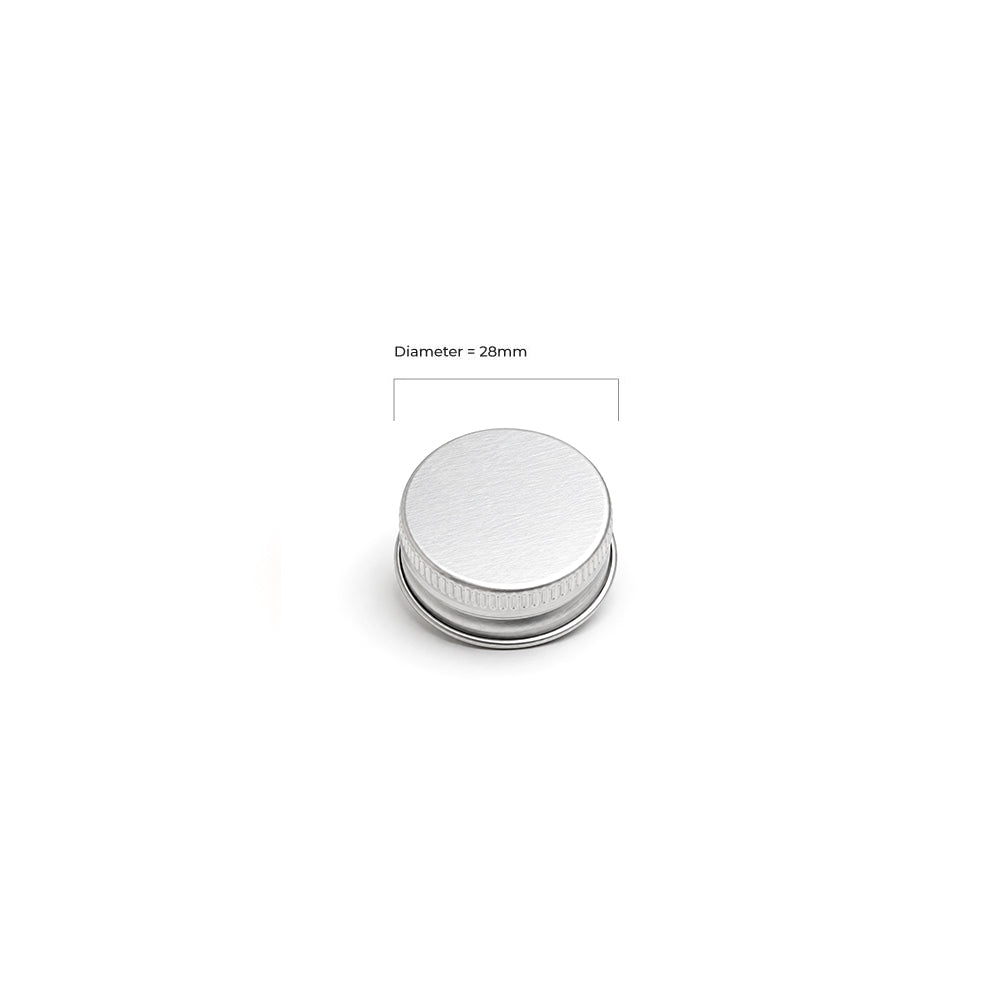 28R3 Aluminium Lid Matt with EPE Liner - Caps - Candle Lids - Coloured Bottles