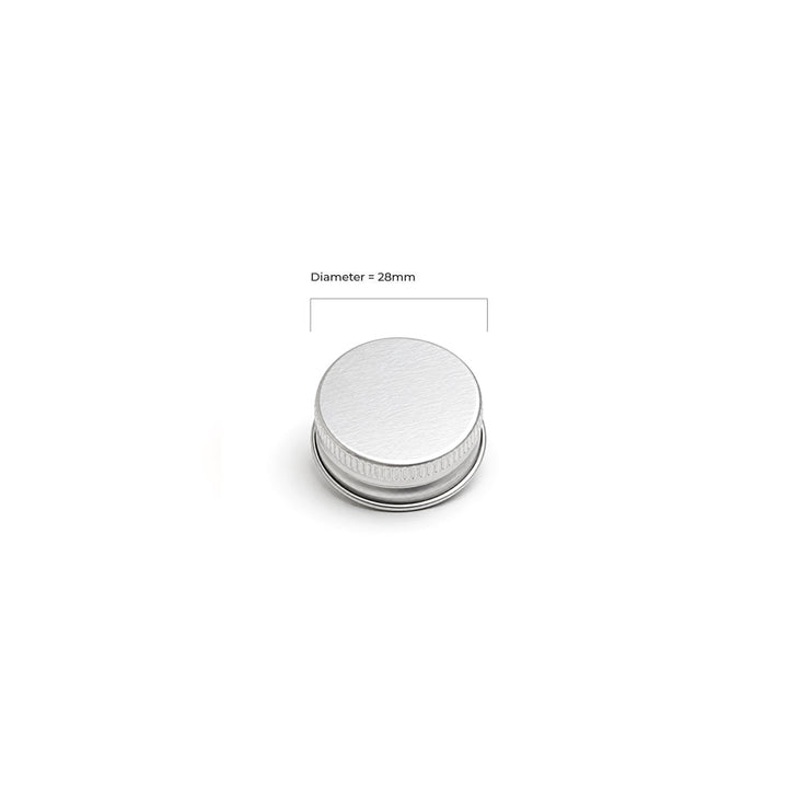 28R3 Aluminium Lid Matt with EPE Liner - Caps - Candle Lids - Coloured Bottles