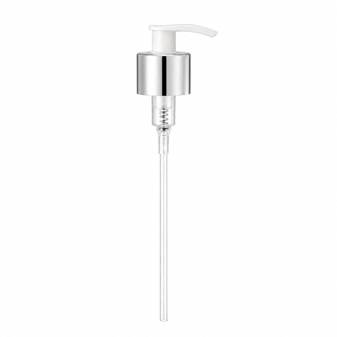 28R3 Silver Pump (For a Cosmetic Bottle) - Caps - Sprays & Pumps - Coloured Bottles