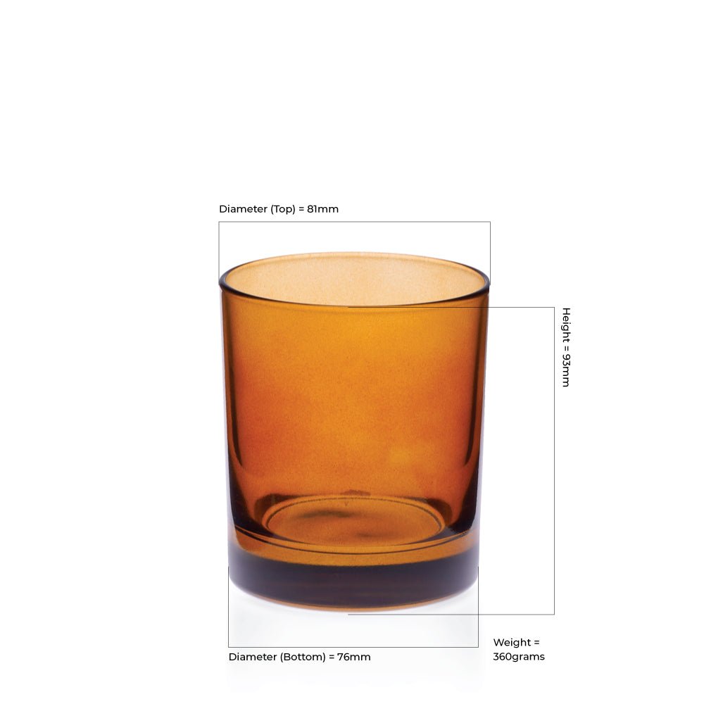 30cl Gloss Transparent Amber Externally Karen / Lucy Sprayed Candle Glass - Glass - Candle Glass - Coloured Bottles
