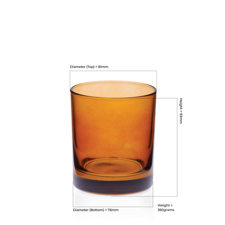 30cl Gloss Transparent Amber Externally Karen / Lucy Sprayed Candle Glass - Glass - Candle Glass - Coloured Bottles