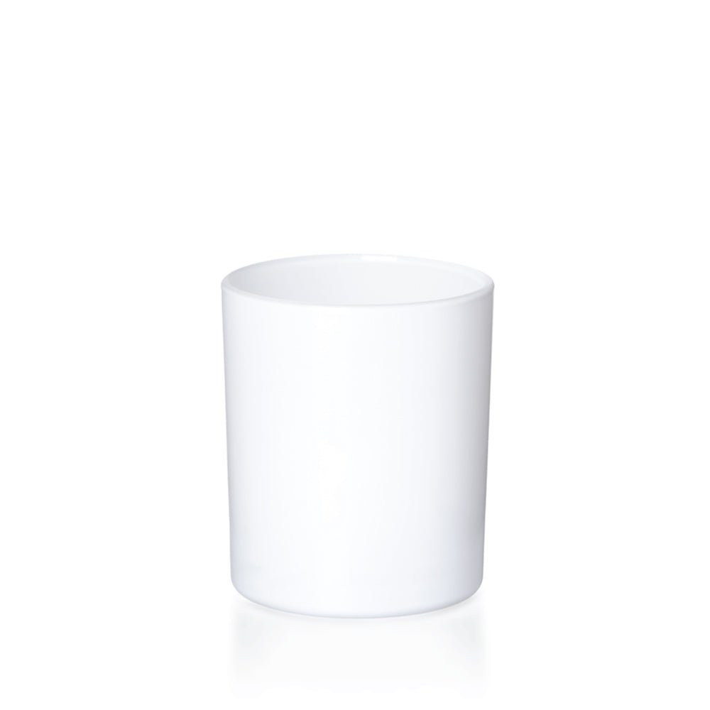 30cl Gloss White Externally Sprayed Karen / Lucy Candle Glass - Glass - Candle Glass - Coloured Bottles