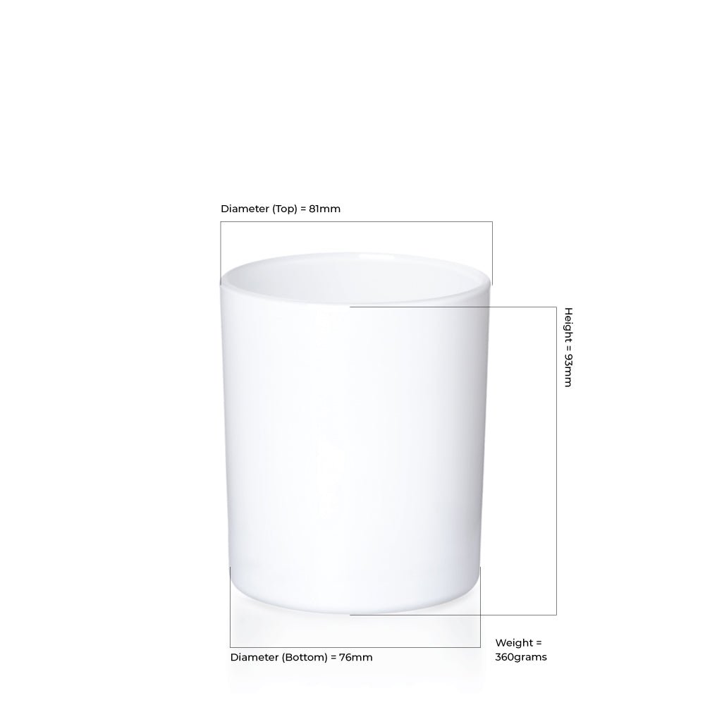 30cl Gloss White Externally Sprayed Karen / Lucy Candle Glass - Glass - Candle Glass - Coloured Bottles