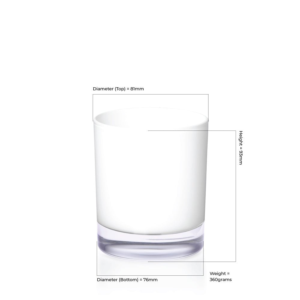 30cl Gloss White Internally Sprayed Karen / Lucy Candle Glass - Glass - Candle Glass - Coloured Bottles