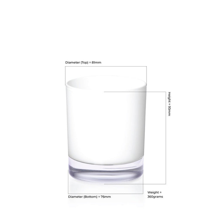 30cl Gloss White Internally Sprayed Karen / Lucy Candle Glass - Glass - Candle Glass - Coloured Bottles