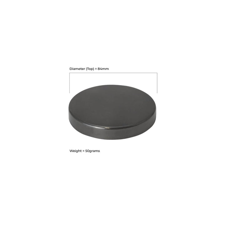 30cl Karen Black Nickel Polished Candle Lid - Caps - Candle Lids - Coloured Bottles