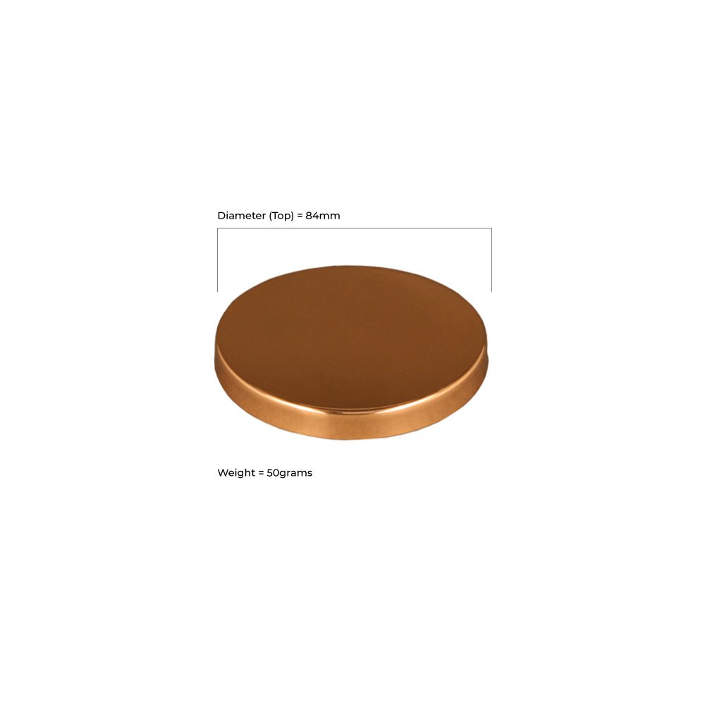 30cl Karen Copper Polished Candle Lid - Caps - Candle Lids - Coloured Bottles
