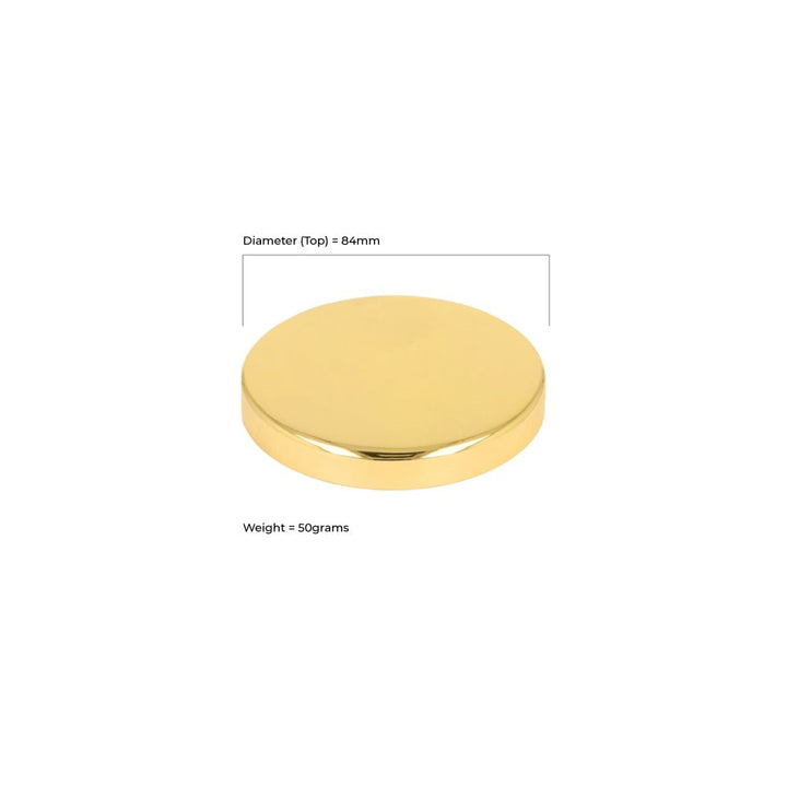 30cl Karen Gold Polished Candle Lid with Silicon Seal - Caps - Candle Lids - Coloured Bottles